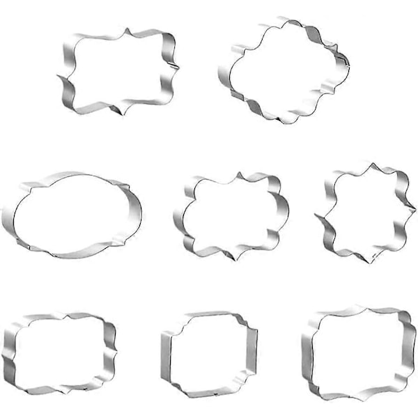 8 Stk. Kageudstikkere Kiksudstikkere i Rustfrit Stål Cookie Cutters Bageform til Kiks Kager