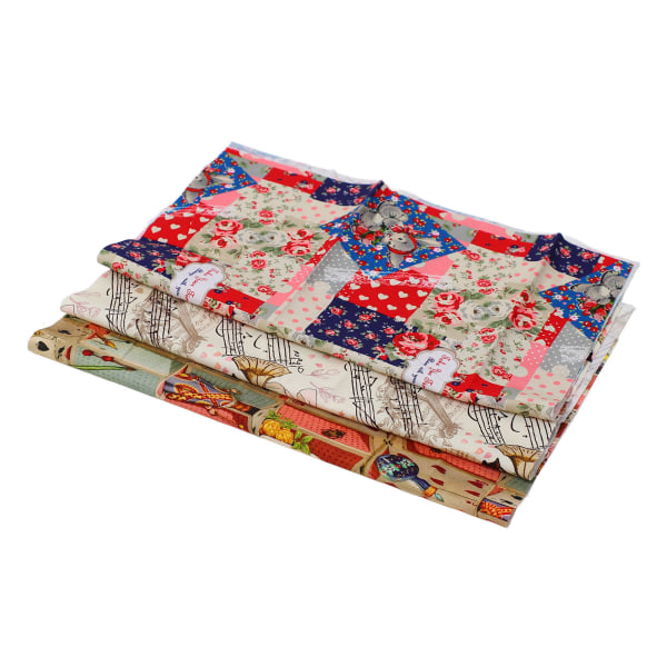 Syduk Mjuk hudvänlig Andas print Quiltduk för DIY Craft Bag Kläder Typ 7