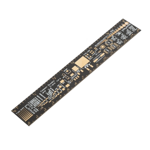 6" multifunktionell PCB linjal - mätverktyg för elektroniska ingenjörer (svart)