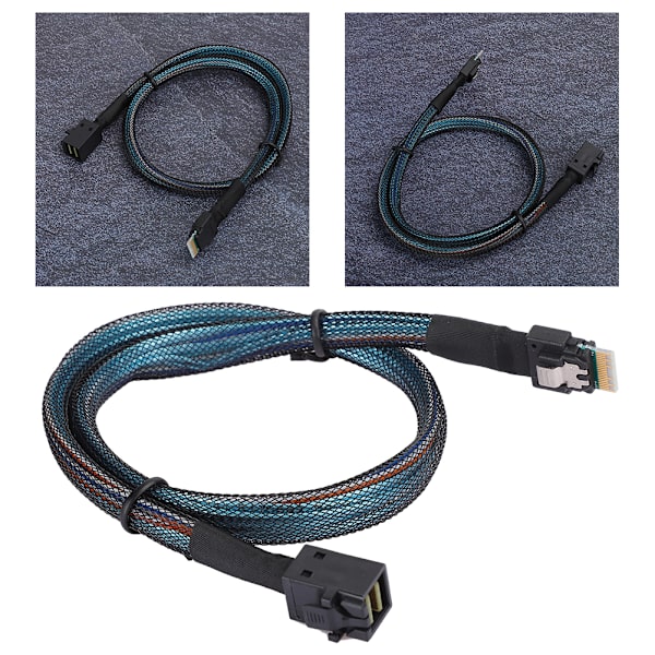 Slim SAS MINI SAS38P:n liitäntäkaapeli MINI SAS HD SFF-8643 -palvelintietokoneen lähetyslinjaan