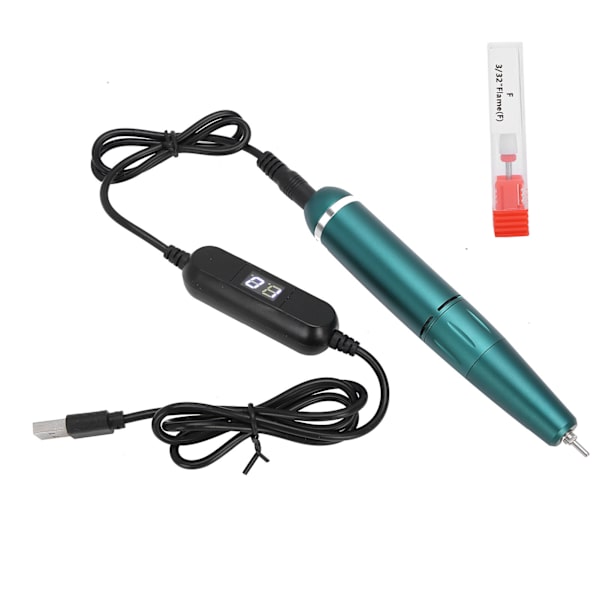 Sähköinen kynsien kiillotuskone, kannettava USB-pikavapautuskiillotin, porakynä 30000 rpm, oliivinvihreä
