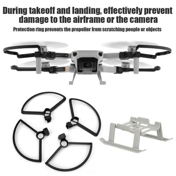 RC Forhøjet Stativ Propel Beskyttelsesring Sæt Passer til DJI Mavic Mini (Sort)