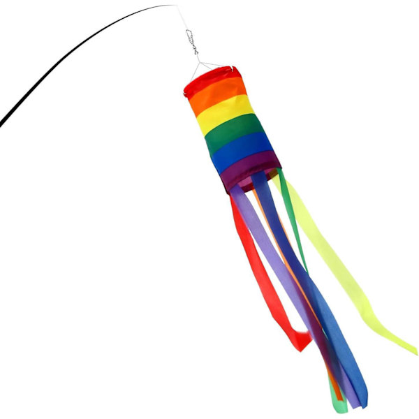 Färgglad regnbågsvindsocka - 2-pack, vattentätt material, 88 cm, utomhusdekoration