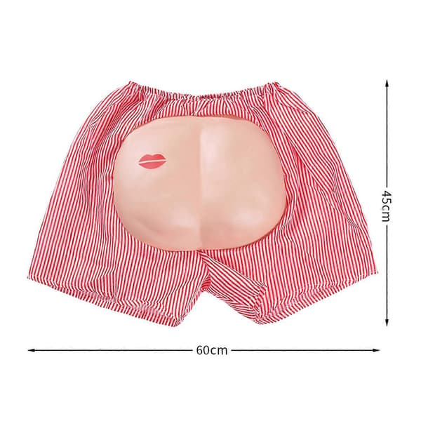 Spoof Butt Pants Löjlig Kostym Roligt Trick Prank Röda Läppar Tryckta Öppna Bak Shorts Bröllop
