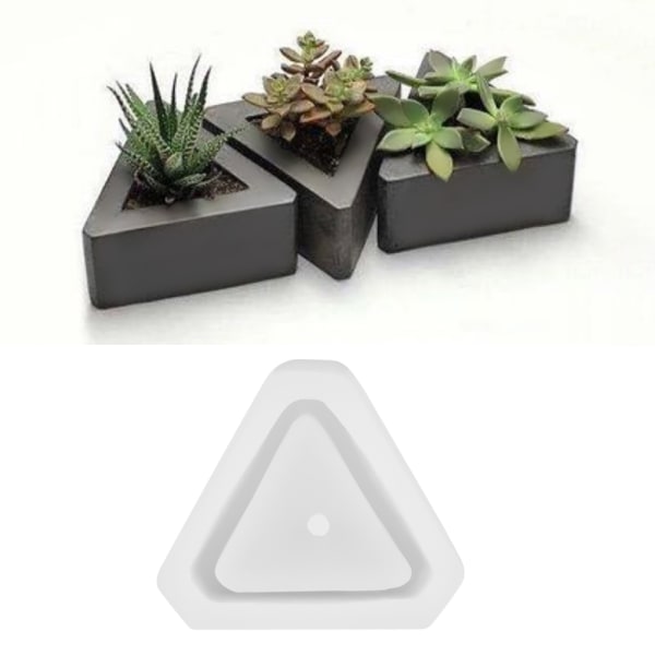 Gör-det-själv-suckulenta blomkruka form Geometrisk silikon blomkruka dekoration (triangel)