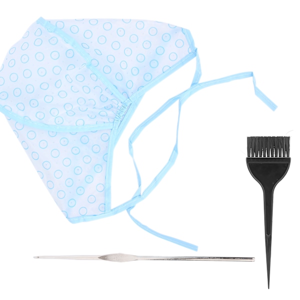 Hair Highlights Cap Set Uudelleenkäytettävä Highlight cap hiusten värjäysharjojen koukkuneulalla