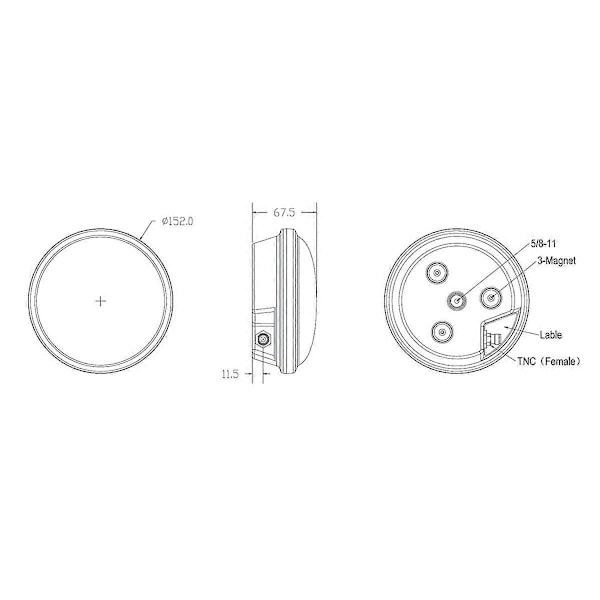 Antennmagnet RTK GPS BDs Biltak För Jordbrukskartläggning AG35(C)
