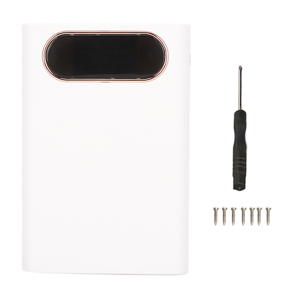 Powerbank-etui til 4 stk. 21700 batterier - Plast DIY Powerbank-boks-sæt - Hurtigopladning 22,5 W - Batterioplader-etui - Hvid