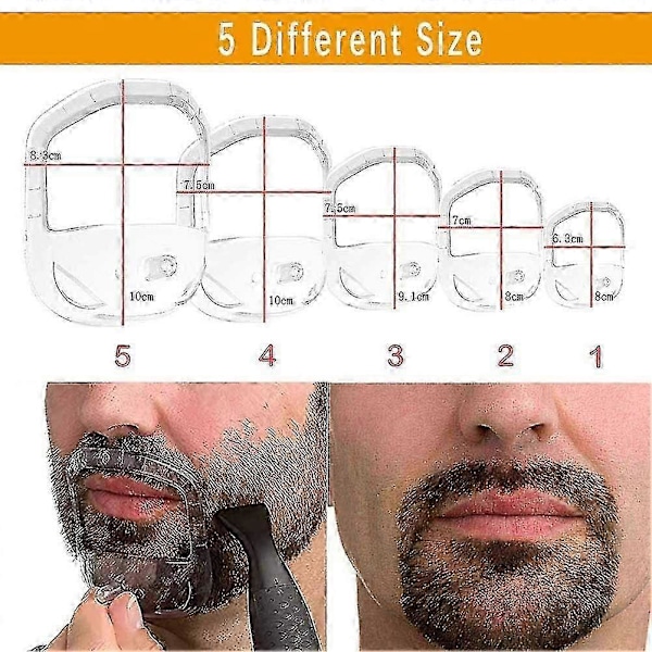 5 st Skäggformare Getmustasch Trimmer Verktyg Ansiktshår Styling Mall För Män Svart