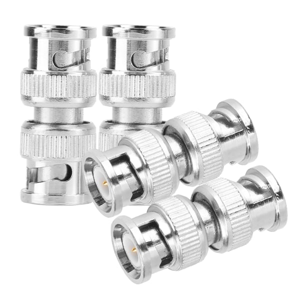 4 stk BNC han til han coax kobling videostik adapter RF konverter