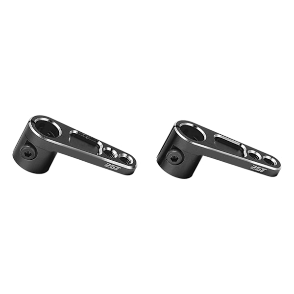 2 stk RC styrearm 25T anodisert behandling Nøyaktig størrelse Stabil ytelse Liten lett servohornarm for RC biler Svart