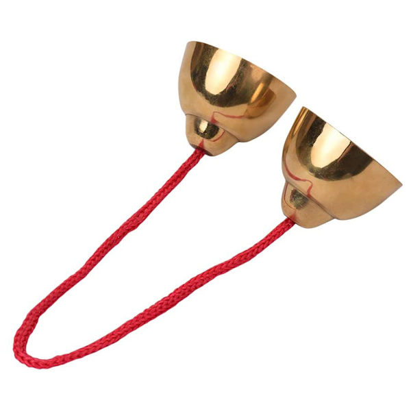 1 par gyllene legering klocka slagverk knackande klockor musikinstrument rytm leksak handklocka leksaker