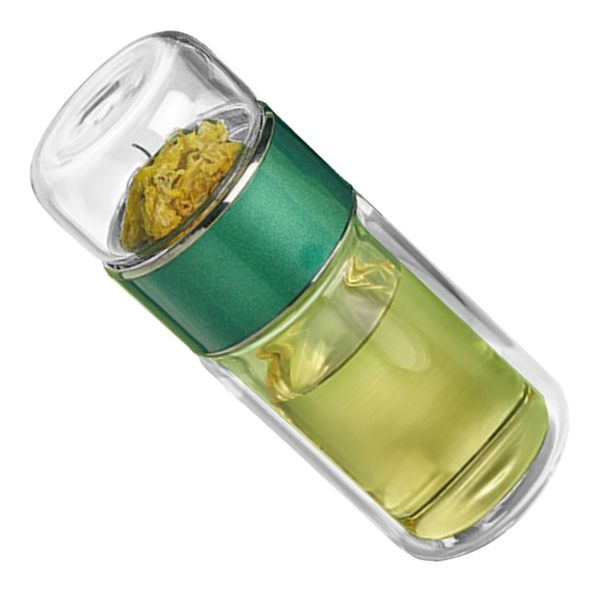 280 ml te-vand-separationskop med dobbeltlagsisolering, gennemsigtig te-infuser-flaske til daglig grøn