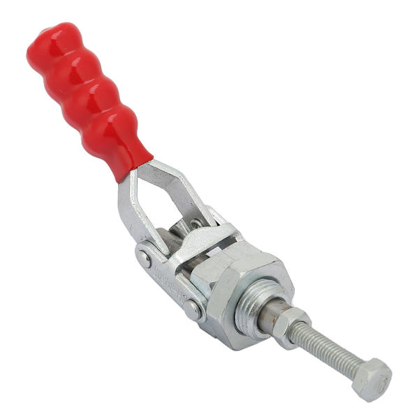 1 ST Galvaniserat järn 10 mm Räckvidd Push/Pull Quick Release Toggle Clamp 100 kg Clamping Force-silver+röd