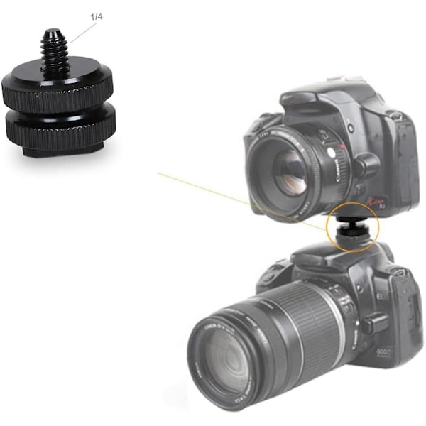 4 stk. Blitssko Feste Kamera Stativ Kamera Kulefeste Blitssko Adapter Blitssko til 1/4 Kaldsko Adapter Kamerabur Adapter Flash Holder Brakett Came