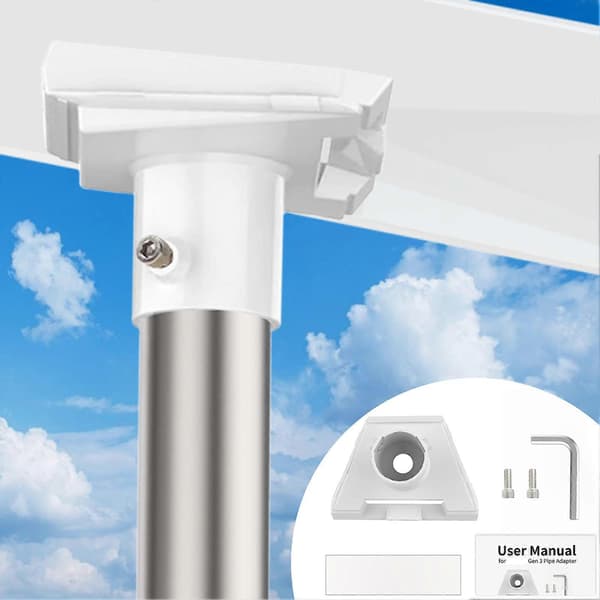 For Starlink Gen3 Standard Dish Pipe Adapter Kit Vanntett Plastmonteringssett for Utendørs White