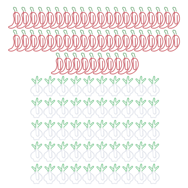 100 st Kids Gem Chili Rädisa Stark Metall Utsökt färg Används ofta Söta gem för kontor Skola Hem