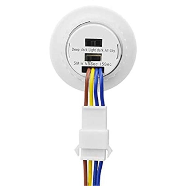 Justerbar Infraröd Mini Rörelsesensor Ljusströmbrytare - Smart Detektion - 110-220v PIR Sensor - Tidsfördröjning