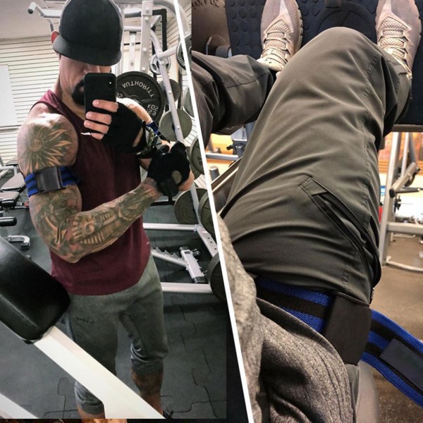 2-pakke treningsbånd for fitness, treningsbånd for armmuskler, vektløfting, muskler, blodgjennomstrømningsbegrensning, elastiske bånd