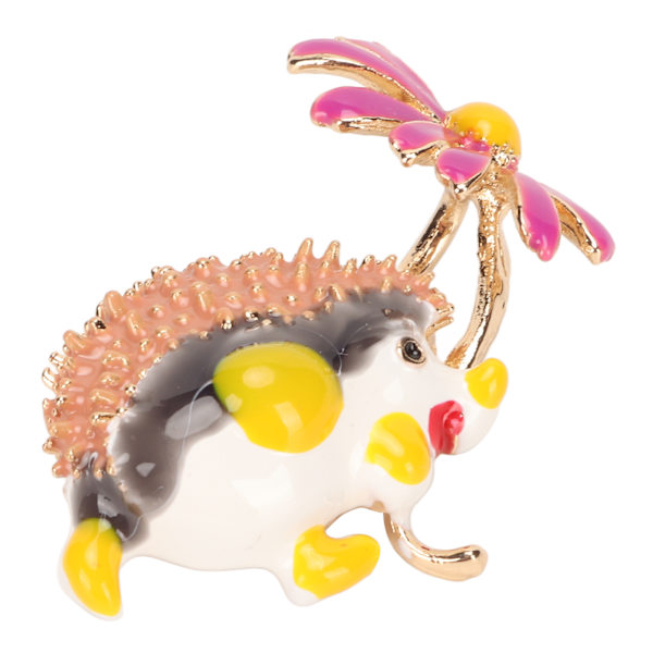 Daisy Hedgehog broschnål Söt moderiktig emalj Daisy djurbrosch för dejting Svart Lila