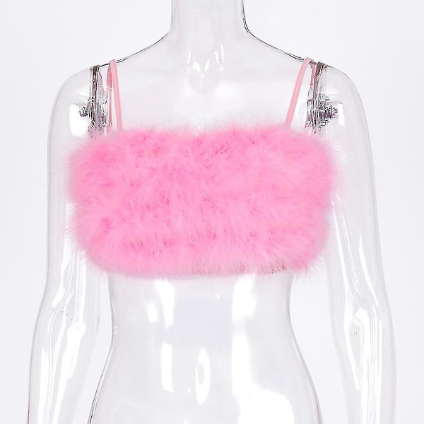 Plys Wrap Bryst Suspender Vest - Damemode L Pink