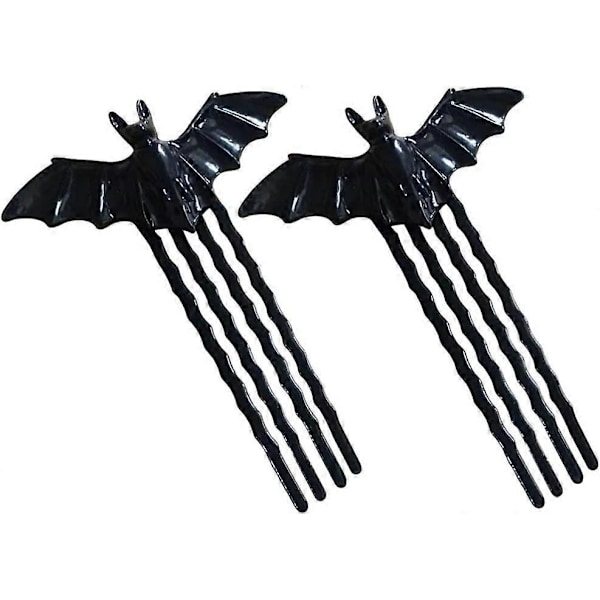 2 stk. Halloween Hårkammer, Halloween Flaggermus Sidekam Flaggermus Hårnåler Hårtilbehør for Jenter Kvinner