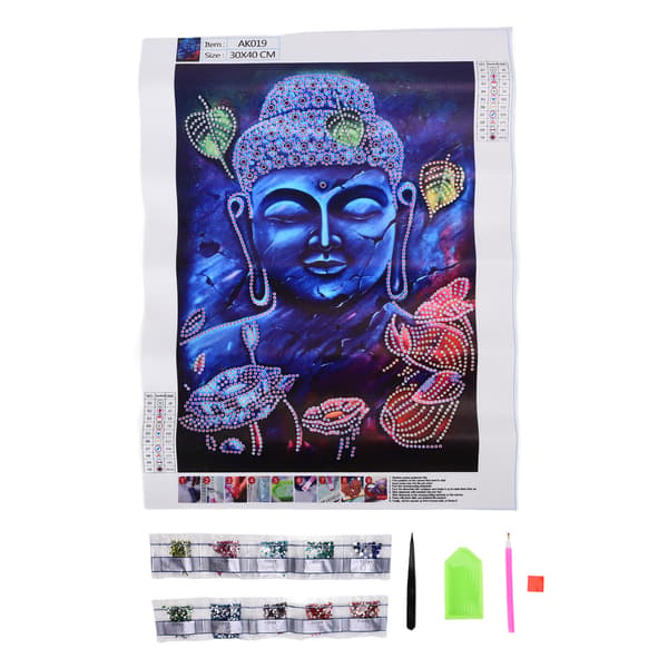 Strassmålning Buddha Mönster Utsökt DIY Hem Väggdekoration Bild 30x40cm