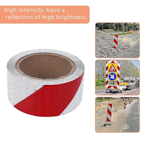 10m X 5cm Säkerhetsvarningstejp Reflextejp Självhäftande Tejp Reflexremsa Trafikreflex-B7