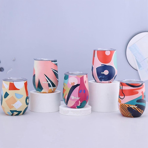 Isolerad Resemugg med Lock 355ml - Vakuumisolerad Termosmugg i Rostfritt Stål - Kaffekopp 11,5cm (Rosa)