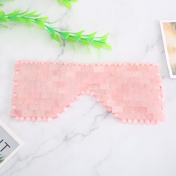 Jade Stone Eye Mask Køling Sovende Øjenmaske Koldterapi Øjenbehandling MassagerRose Quartz