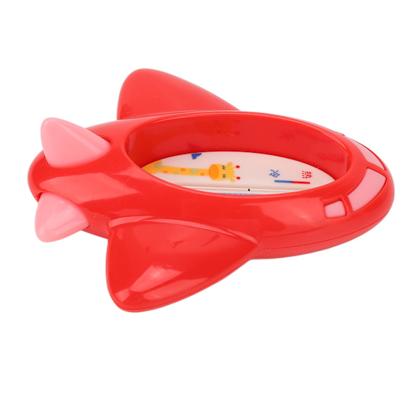Babybadtermometer Noggrann Snabb Mätning Semi Inslagen Design Flygplansform Söt Termometer för Hemleksaker Röd