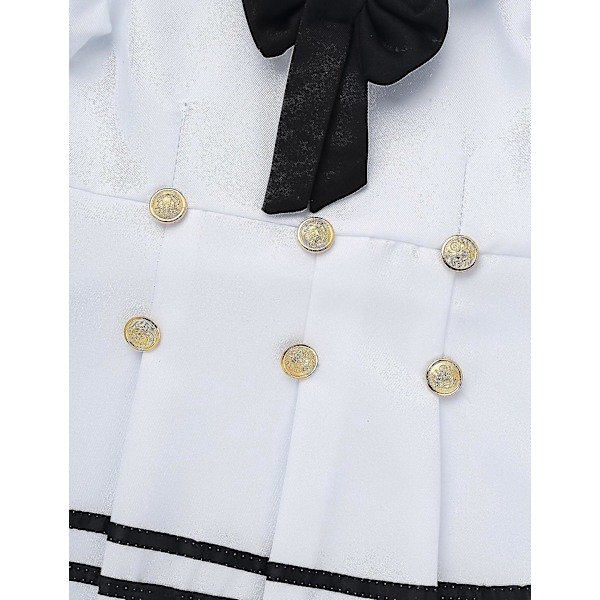 Sailor Uniform Cosplay Kostyme for Jenter 160cm Svart Hvit