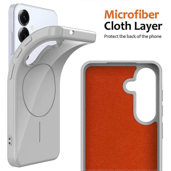 Magnetic Phone Case with MagSafe Compatibility, TPU Cover for Galaxy S25 FE, Includes Lanyard White