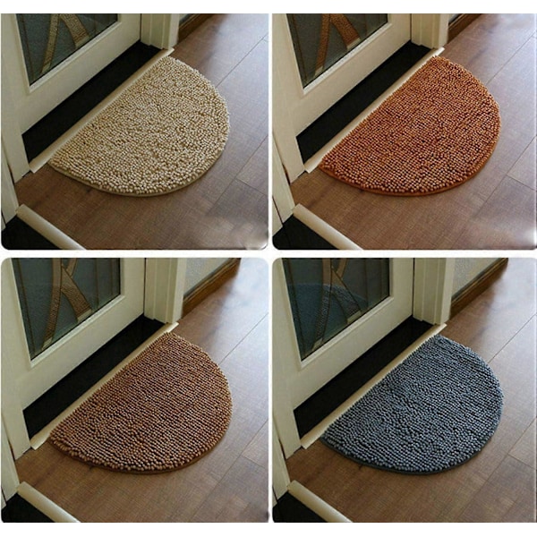 Halvsirkel Badematte, Myk Absorberende Chenille Fluffy Sklisikker Badematte Teppe