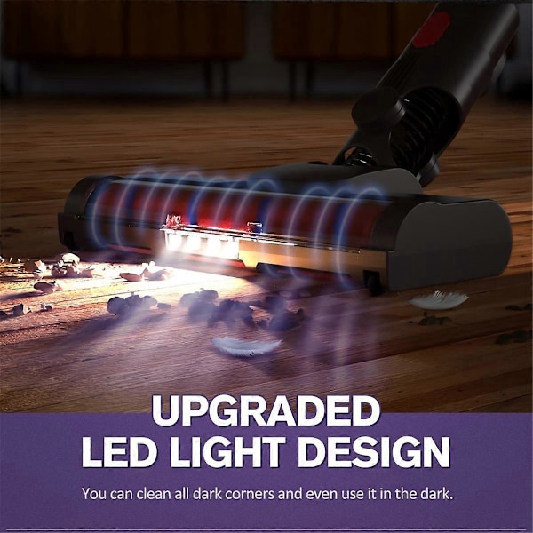 Sähköinen lattiaharjan pää LED-lampulla ja 180° joustavalla päällä V7-malleille