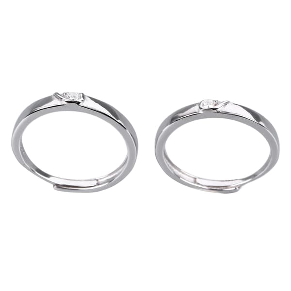 1 par 925 sterling silverring förlovning bröllop parringar alla hjärtans dag present justerbar öppen typ