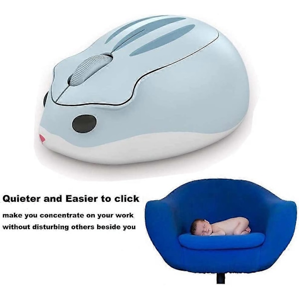 2.4GHz Trådløs Mus Sød Hamster Form Mindre Støj Bærbar Mobil Optisk 1200DPI USB Mus Trådløs Mus til PC Laptop Computer Notebook MacBook Ki