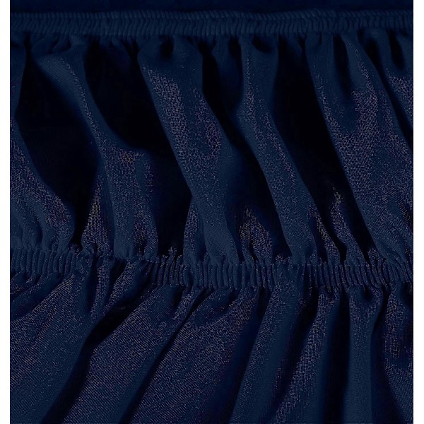Dobbelt Elastisk Flæsekanter til Seng - Mikrofiber Flæsekanter til Seng Justerbar Enkeltseng Navy_SZXM