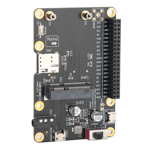 3G/4G LTE-pohjahattu Raspberry Pi 4/3/2/B+ -moduulille, tietokonekortti USB -liitäntään SIM-kortilla