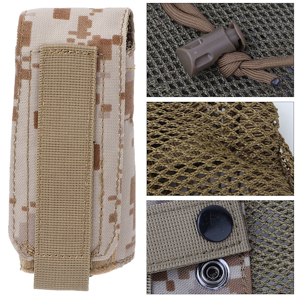 Hopfällbar militär vattenflaska i kamouflage för utomhusbruk, camping och vandring (ökenkamouflage)