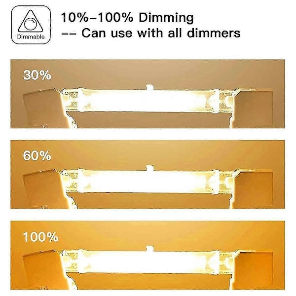 R7s Halogenpærer, 7 pakker R7s pære 118mm dimbar 230V halogenpærer, Wolfram lineær lyspære 150W 300W