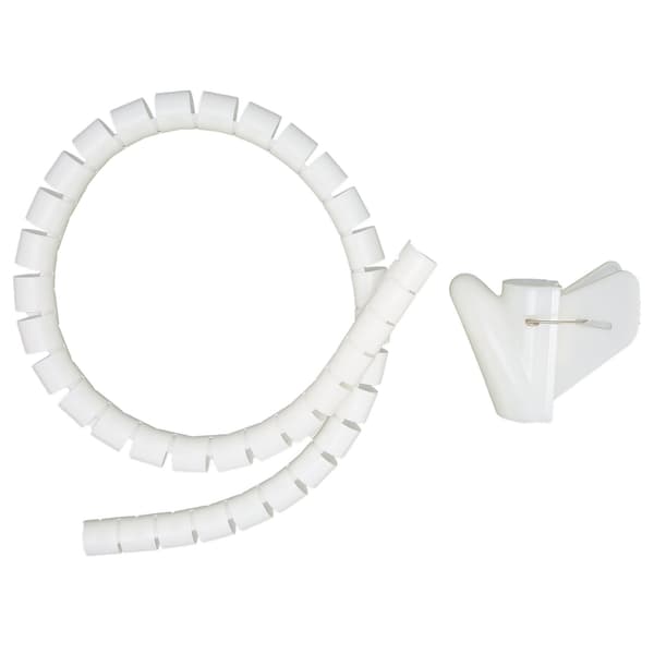 Kabelmuffe Organizer Snoet Ledningsstyring Viklingsrør Åben Type med Klips 10meter HvidDia16mm