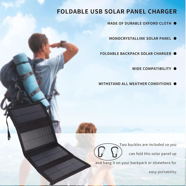 Ineasicer 20W bærbare solpaneler, foldbar soloplader til telefoner, IP65 vandtæt, 5V DC USB-udgang, 480 x 185 mm udfoldede paneler til bærbar computer