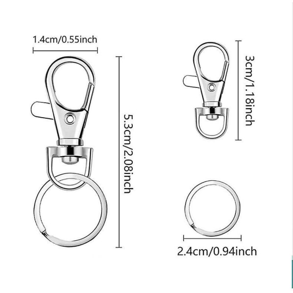 Vridbar karbinhake nyckelring krokar med hummer spännen - metall DIY smycken tillbehör