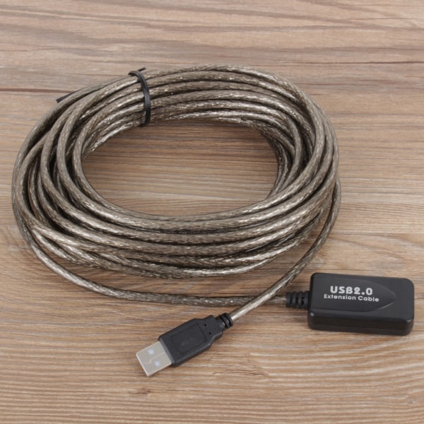10M USB 2.0 Type A uros-naaras jatkokaapeli, musta