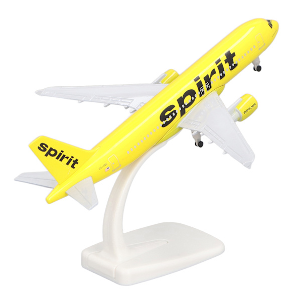 320 Alloy Plane Modell Hög Stimulering Flygplan Dekoration Modell med Display Bas Gul Vit