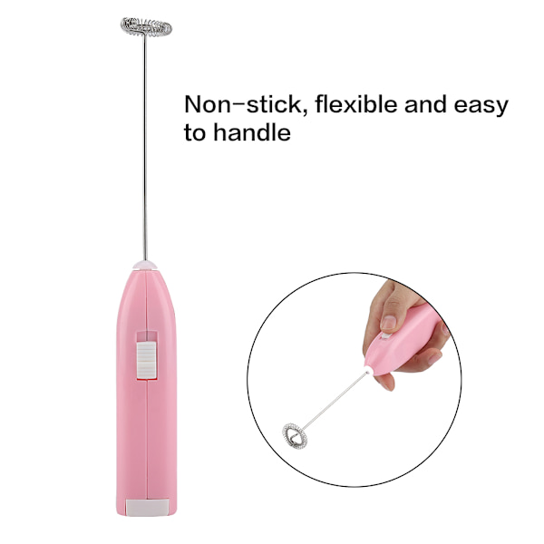Husholdningselektrisk eggvisp Egg Breaker Visp Melkeskummer (Rosa)