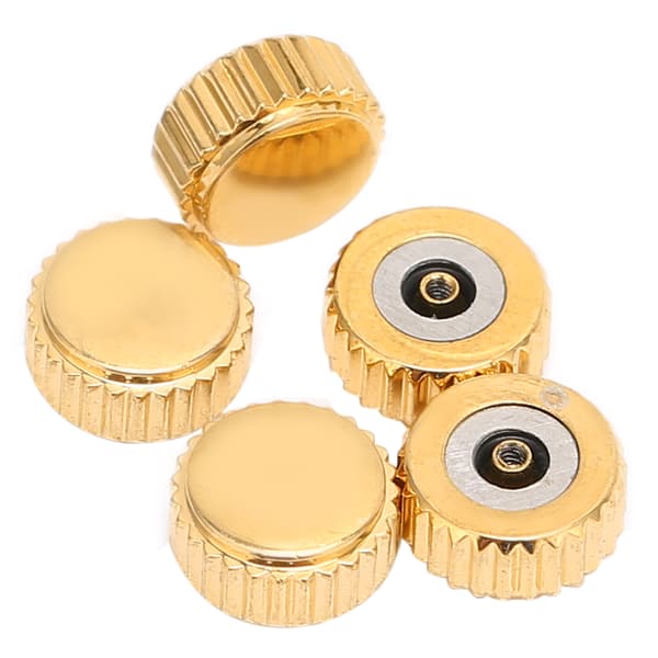 5 st klockkronreservdelar Stålplatt kvarts mekanisk klockhuvudbytesaccessoarer Guld 5,5 mm / 0,22 tum