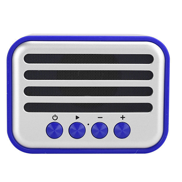 Vintage trådløs Bluetooth-lyshøjttaler, lille lydhøjttaler, bærbar radio, mobiltelefon, mini-subwoofer, blå