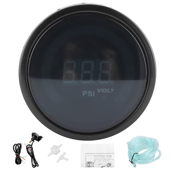 52mm/2 tommer Turbo Boost Måler ‑15‑45PSI Digital LED Display til 12V Benzinbiler